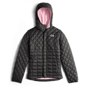 The North Face puffer hooded jacket brown Medium youth women
